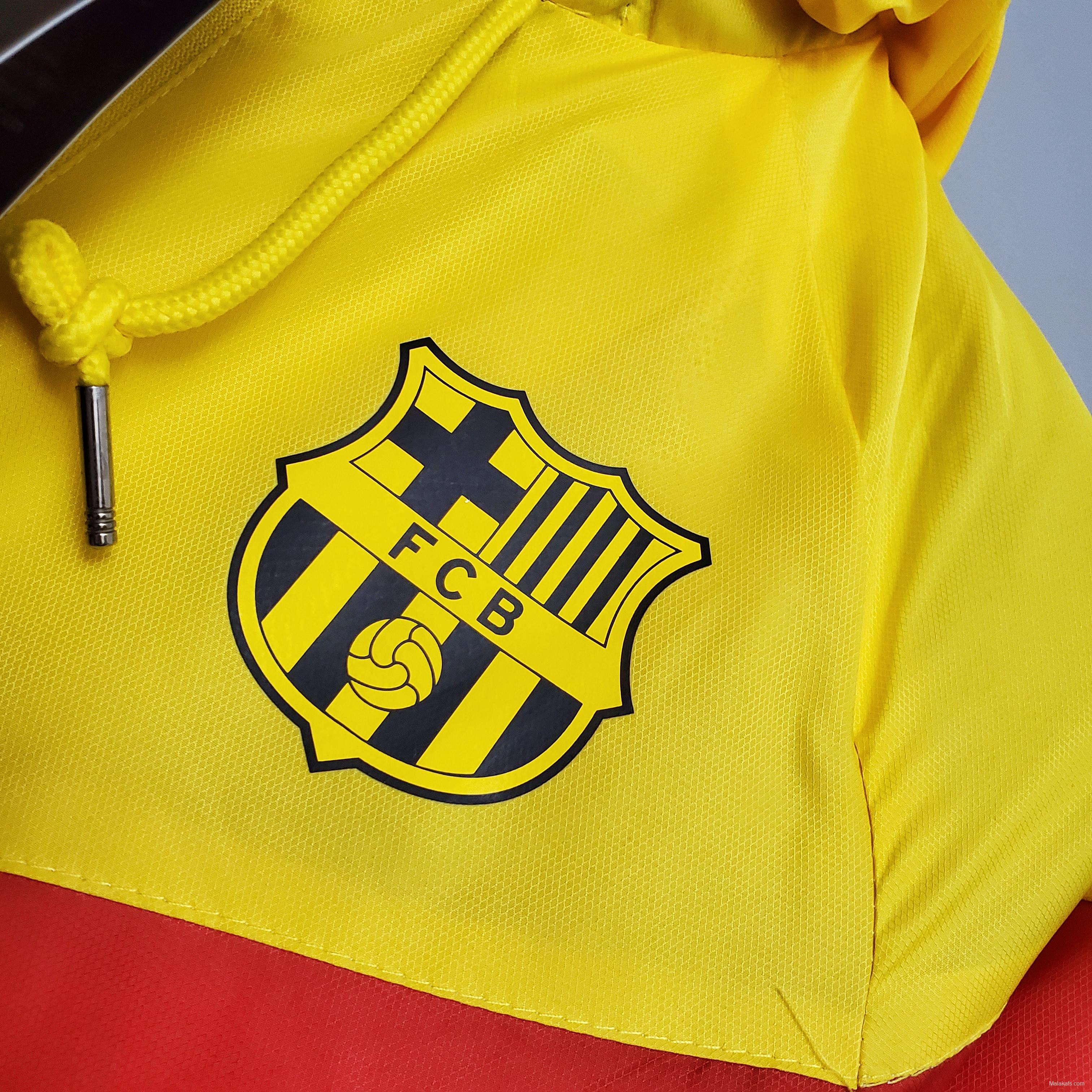 Barcelona classic style Windbreaker Soccer Jersey Blue - Red - Yellow