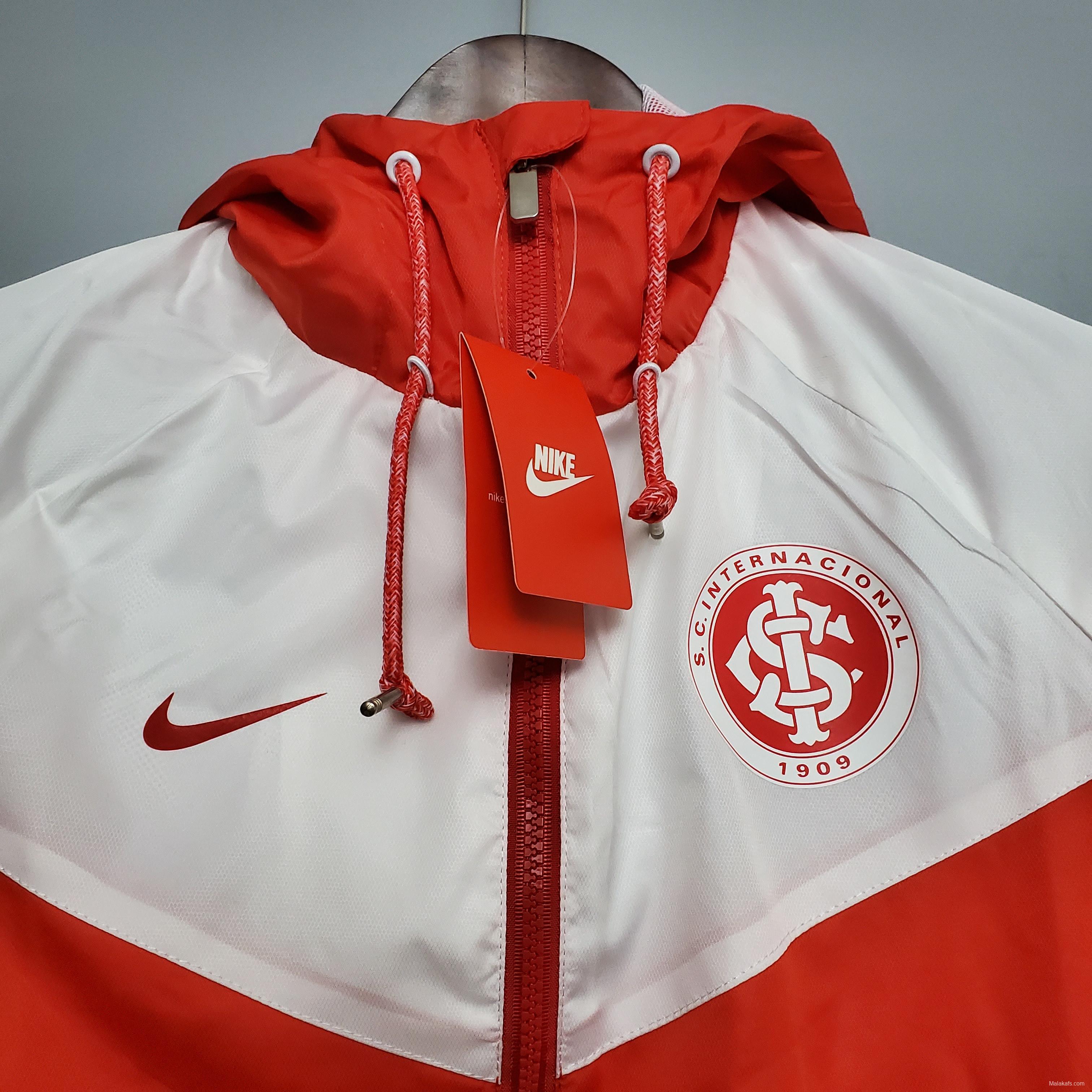 Brazil Internacional Windbreaker Soccer Jersey Red and White