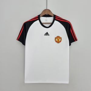 22/23 Manchester United Training Suit White Soccer Jersey