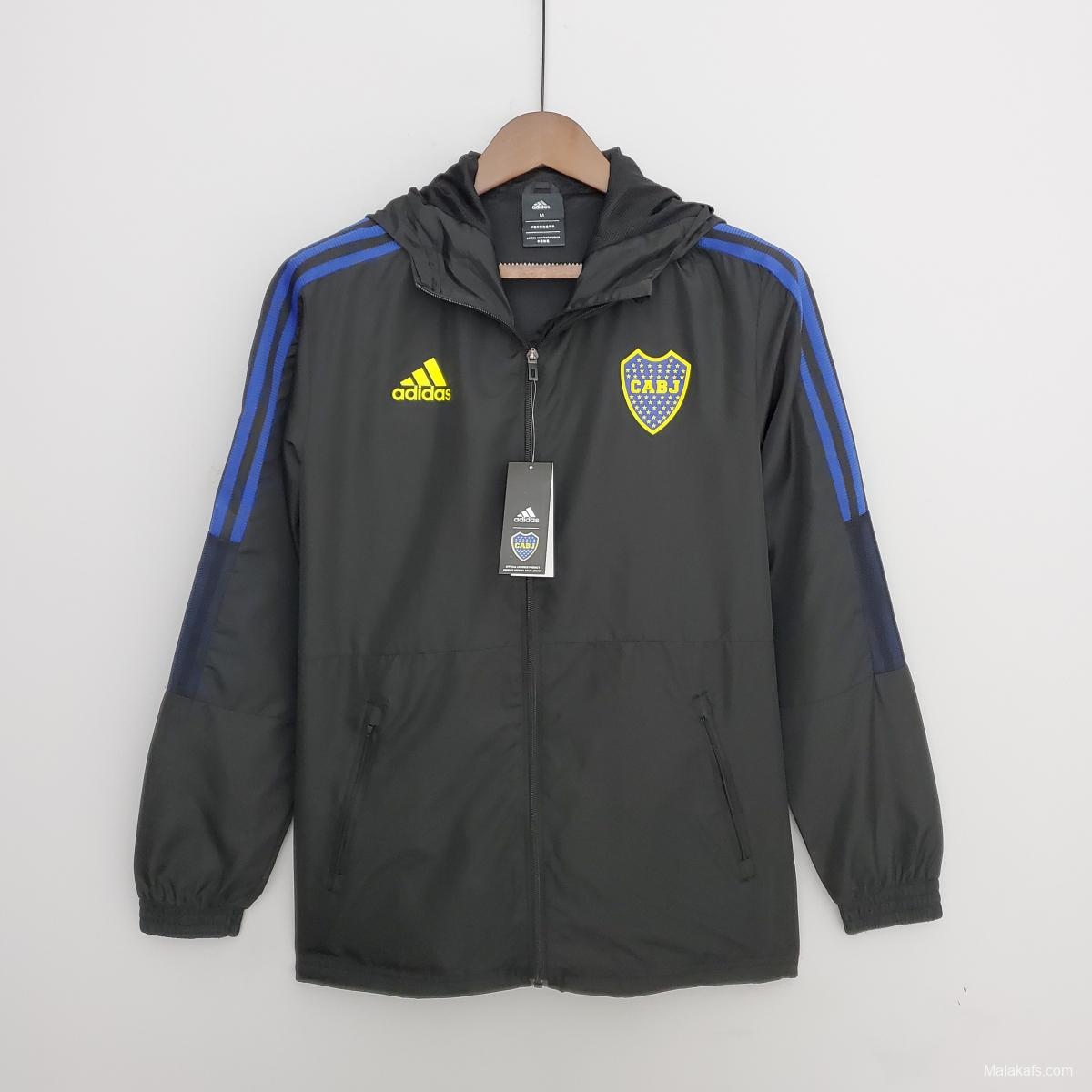 Boca Juniors 2022 Windbreaker Soccer Jersey Black