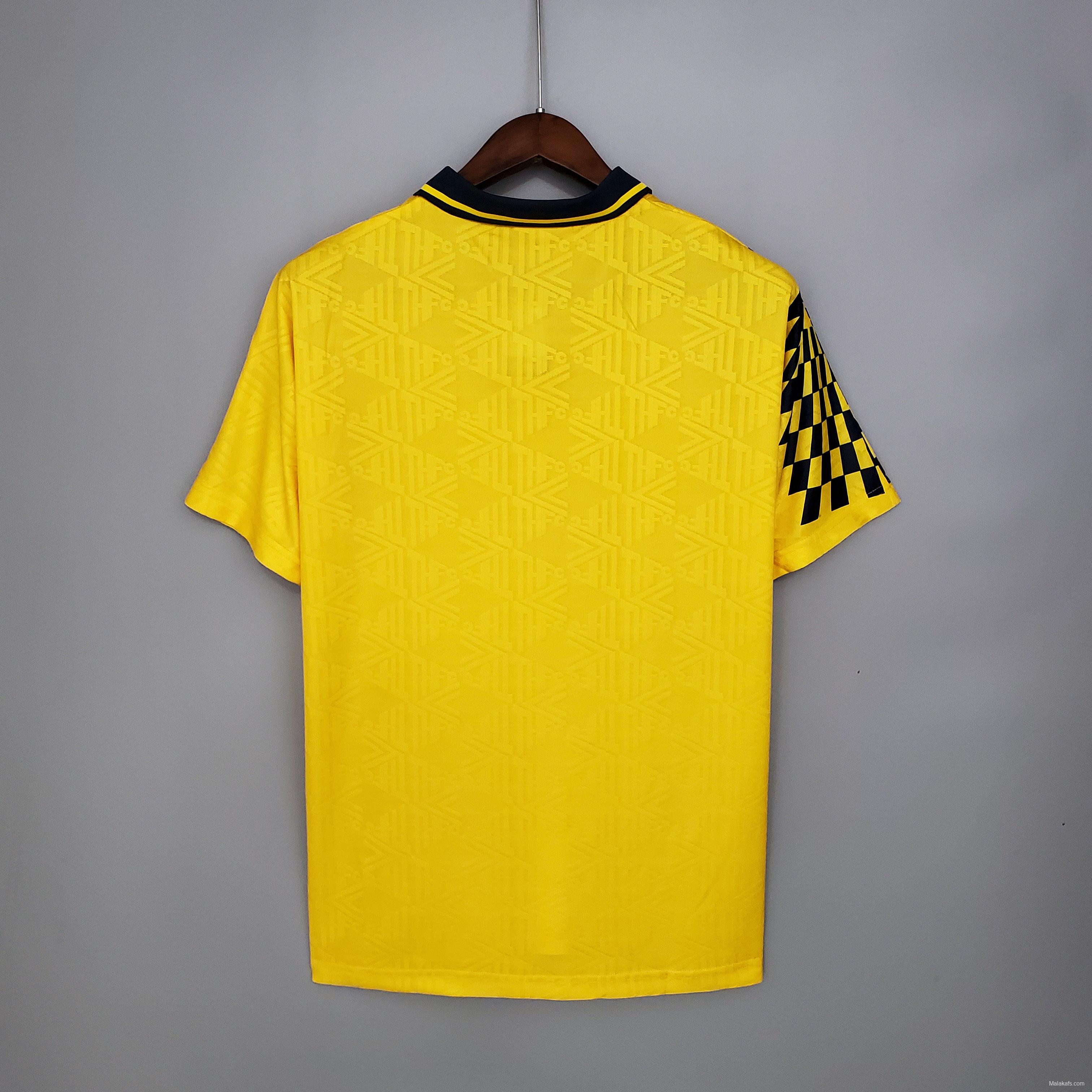 Retro Tottenham 92/94 Away Yellow Soccer Jersey