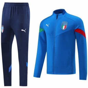 2022 Italy Blue Full Zipper Jacket+Long Pants