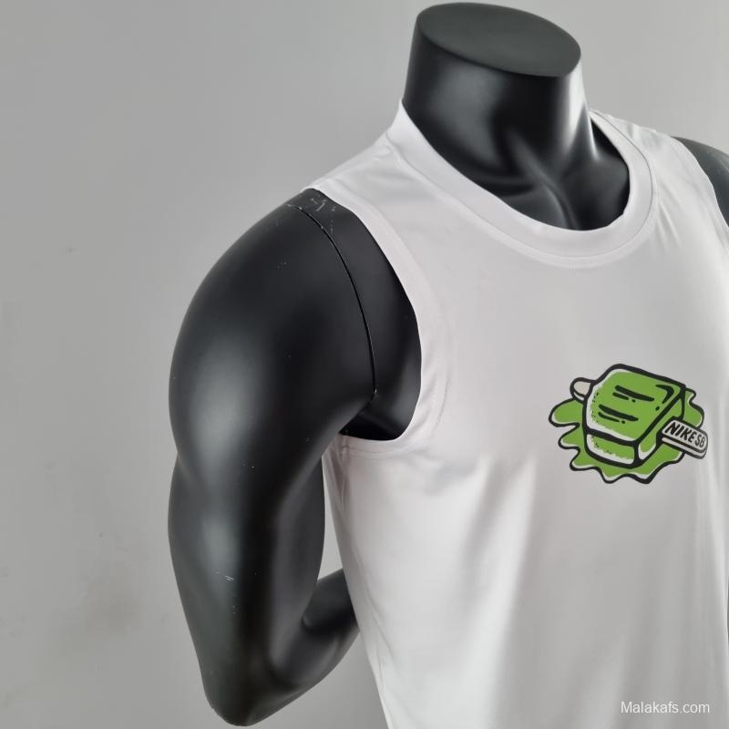 2022 Nike White Vest Shirts "Icecream Logo"#K000193