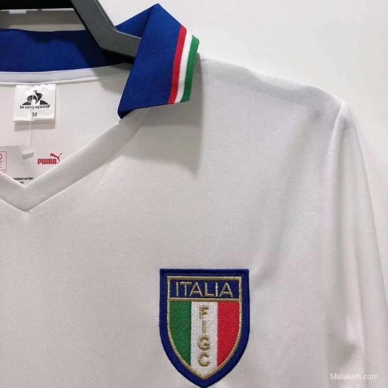 Retro 1982 Italy Away White Soccer Jersey