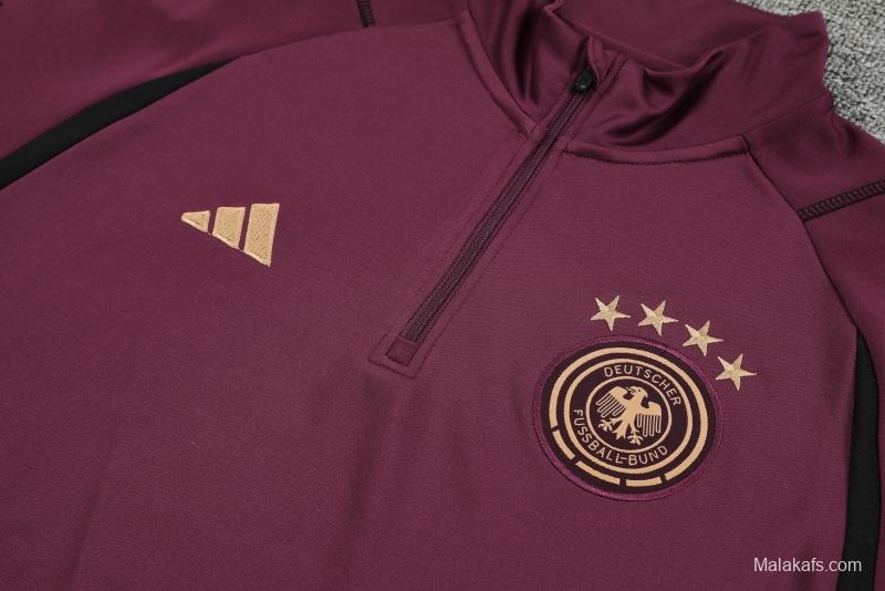 Germany 22/23 Wine Half Zipper Tracksuit