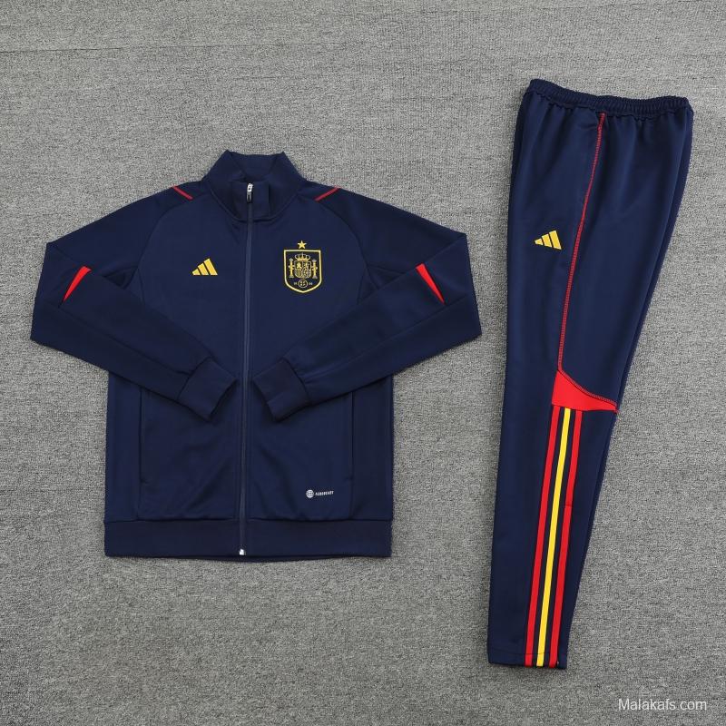 Spain 22/23 Navy Full Zipper Tracksuit