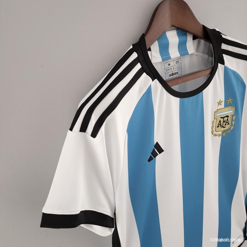 Argentina 22/23 home - Fans version - 3 estrellas - WC Champion patch