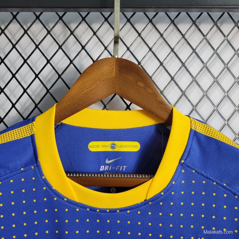 Retro 2010 Brazil Away Blue Jersey