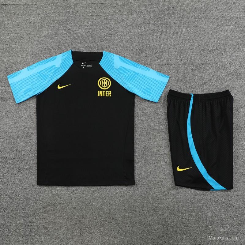 23-24 Inter Milan Black/Blue Short Sleeve+Shorts