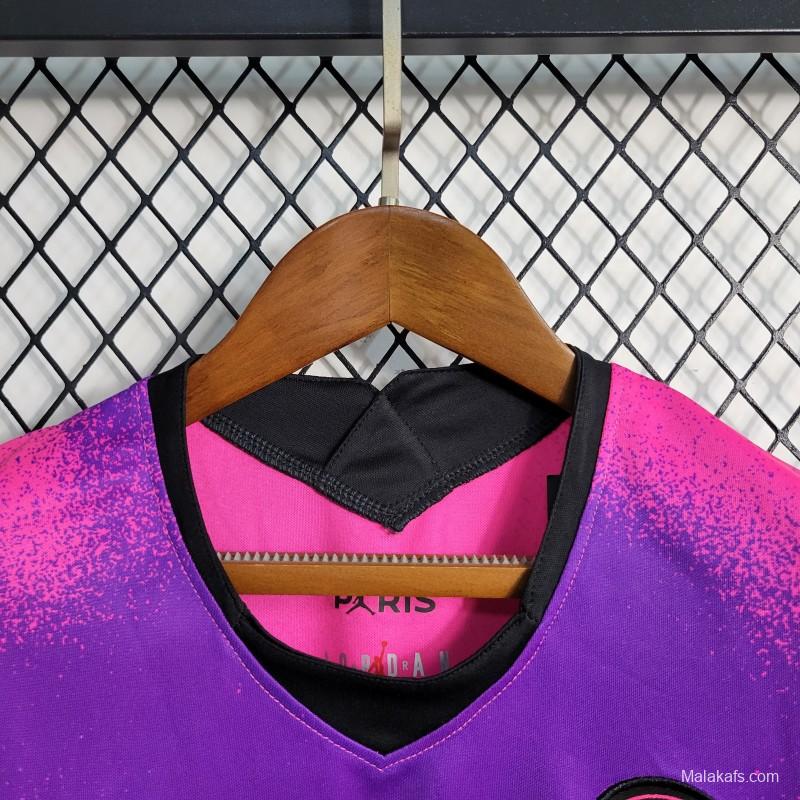 Retro 20-21 Kids PSG Paris Forth Pink Jersey Size 16-28