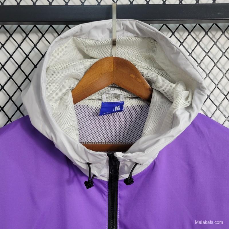 23-24 Manchester United  White Purple Windbreaker