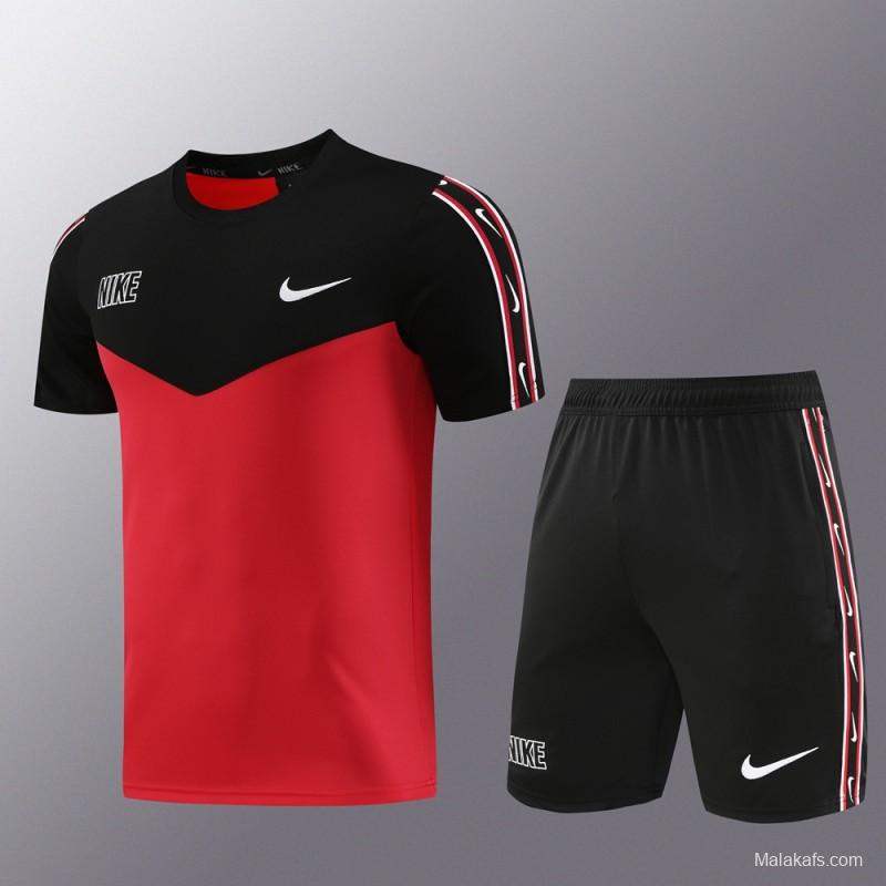 23/24 NIKE Black/Red Short Sleeve Jersey+Pants