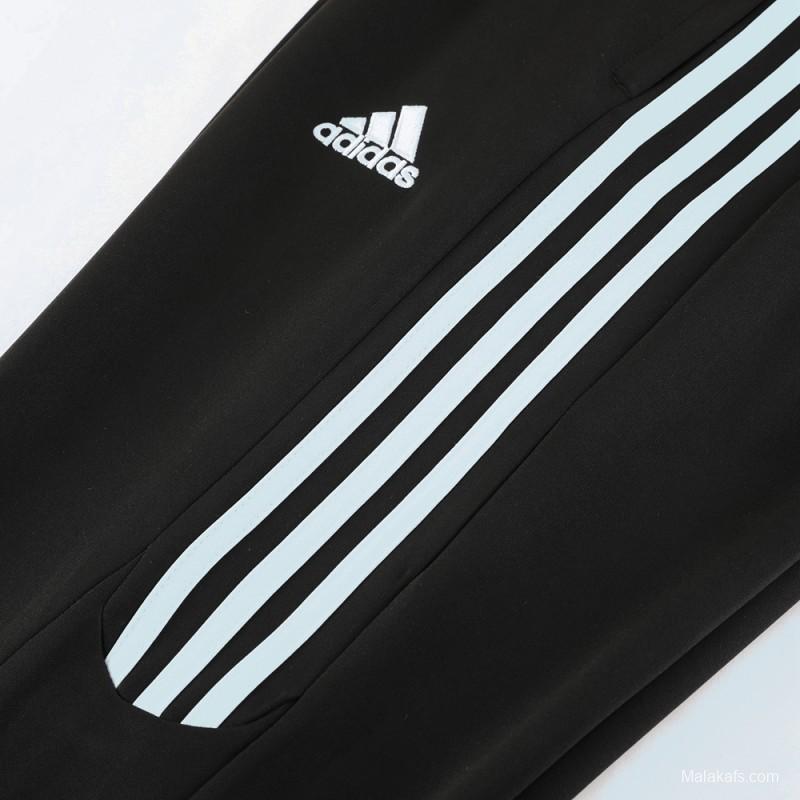 23/24 Adidas White/Black Full Zipper Hooide Jacket+Pants