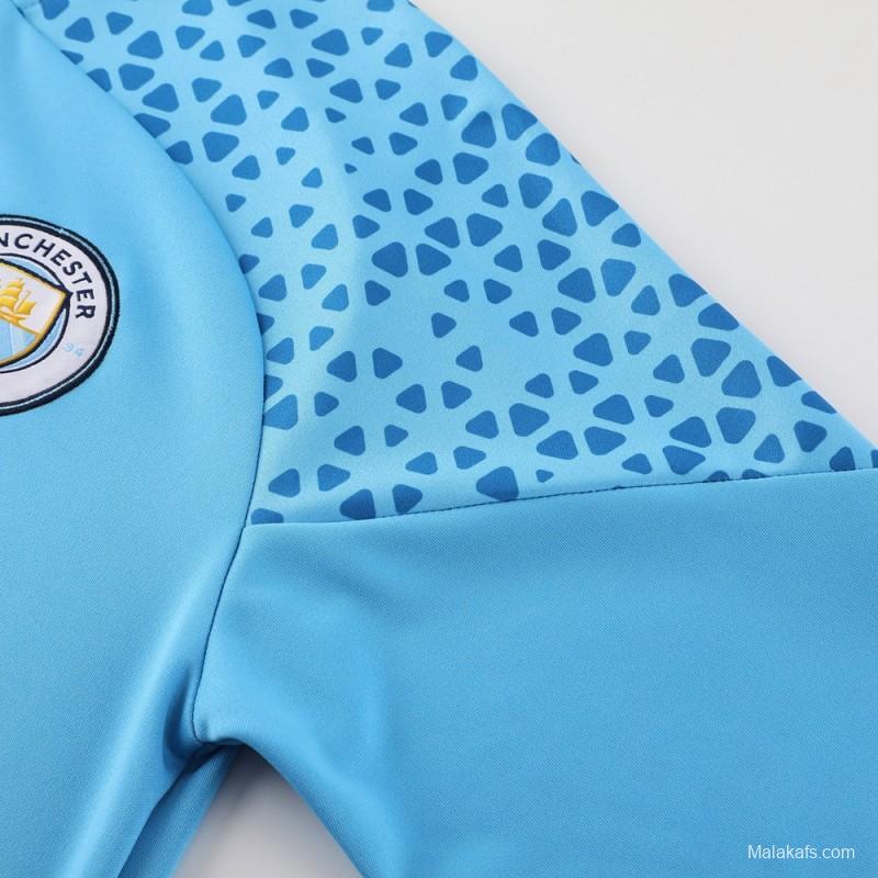 23/24 Manchester City Blue Half Zipper Jacket+Pants