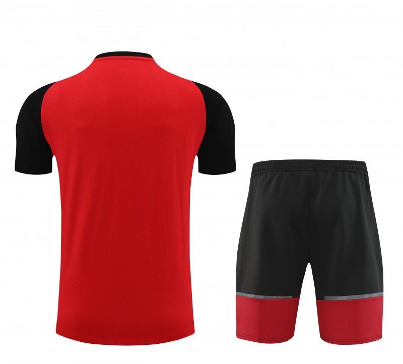 23/24 AC Milan Red/Black Cotton Short Sleeve Jersey+Shorts