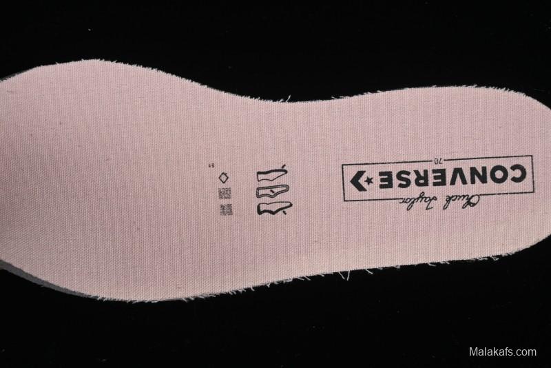 Converse Chuck 70s High Top Canvas Sneakers with Chain Accents in Black & Pink - A09539C