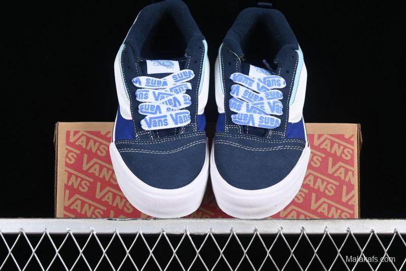 Vans Classics Knu Skool Patchwork Letter Lace-Up Chunky Tongue Platform Sneakers - VN0009QCBLK