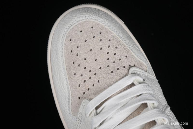 Nike CP3 x Air Jordan 1 Low AJ1 Floral Embossed White Casual Sneakers - FZ0455-200