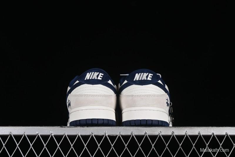 Stussy x Nike SB Dunk Low Collaboration Anniversary Edition Premium Customized Low-Top Casual Skate Shoes - DQ1098-339
