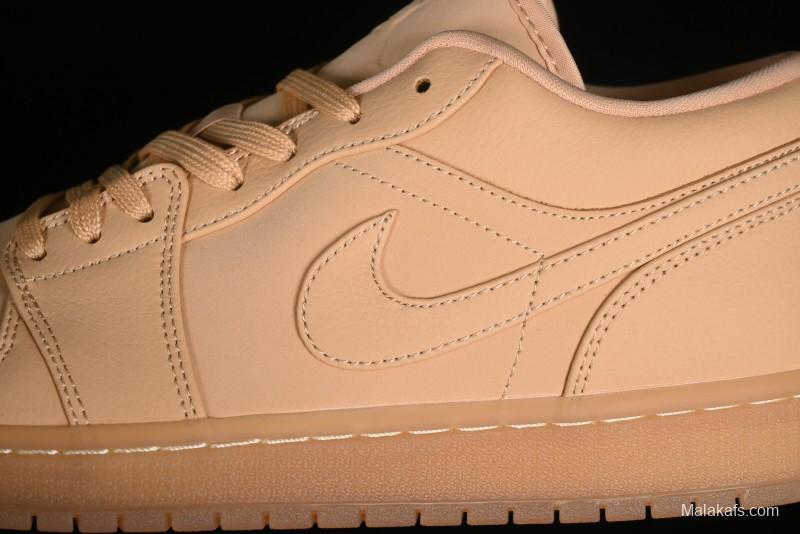 Nike Air Jordan 1 Low AJ1 Lifestyle Basketball Shoes in Warm Yellow with Gum Sole - FZ3972-294