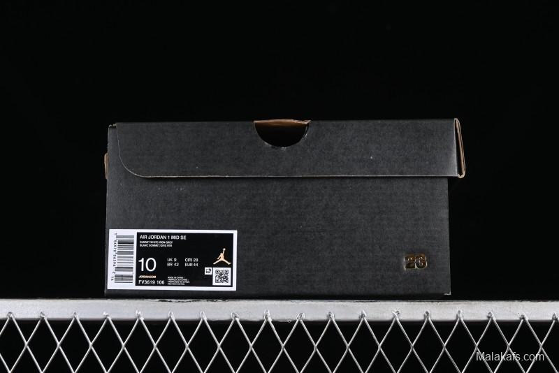 Nike Air Jordan 1 Mid "Flight Vintage" Retro Basketball Shoes with Washed Color Design - FV3619-106