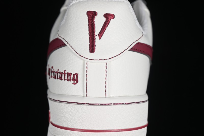 Nike Vlone x Air Force 1 '07 Low Collaboration Wine Red Casual Sneakers - AA5360-010