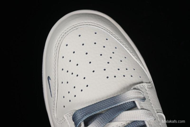 Supreme x Nike SB Dunk Low Anniversary Edition White Grey Customized Low-Top Casual Skate Shoes - BB8657-105