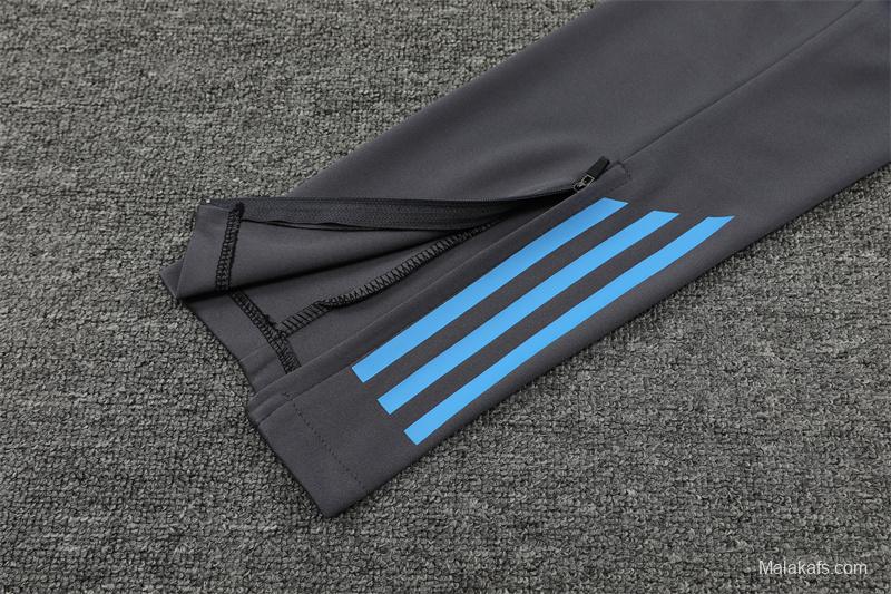 2024 Argentina Grey Half Zipper Jacket+Long Pants