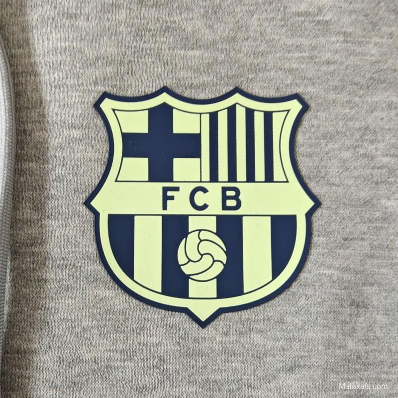 24/25 Barcelona Navy/Red/Black/Beige/Grey Hoodie WIth Black Badge