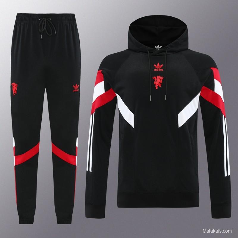 24/25 Manchester United Black Hoodie Jacket +Long Pants