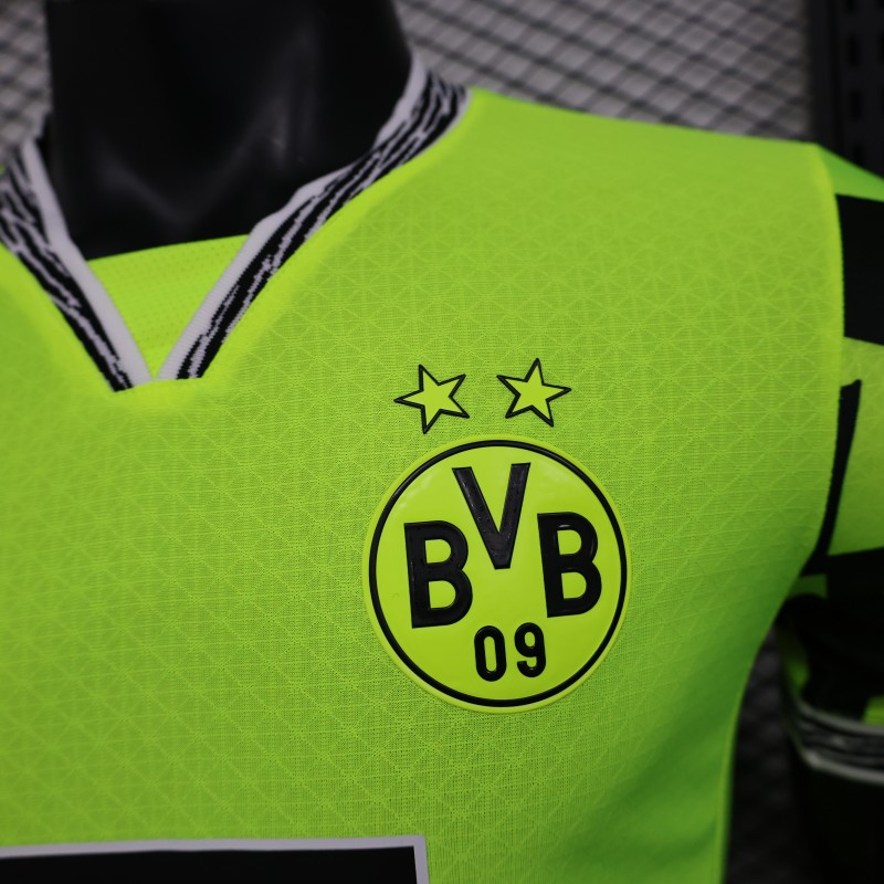 Player Version Borussia Dortmund 25/26 Neon Green Home Jersey with 1&1 Sponsor