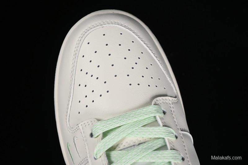Nike SB Dunk Low LV Collaboration - Double Swoosh Fluorescent Green Anniversary High-End Custom Low-Top Casual Skate Shoes - XX2025-321