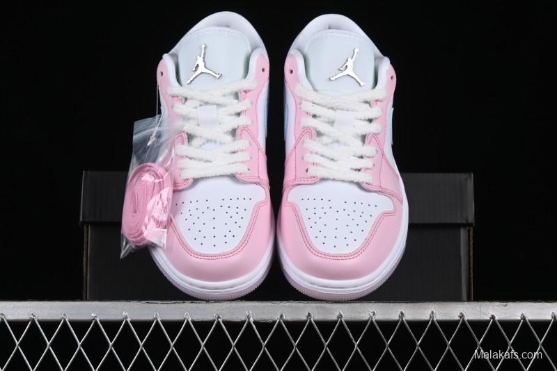 Nike Air Jordan 1 Low "White/Pink Foam/Glacier Blue" Casual Sneakers - HM3706-141