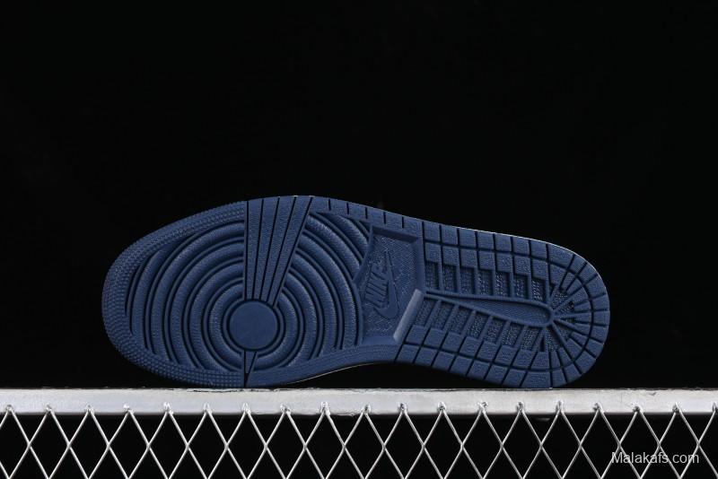 Nike Travis Scott x Fragment Design x Air Jordan 1 Low OG SP AJ1 LV Collaboration Deep Blue Low-top Casual Sneakers - LX1988-103