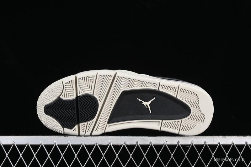 Nike Air Jordan 4 Remastered Sneakers in Black, Light Bone, and Dark Gray - FQ7939-001