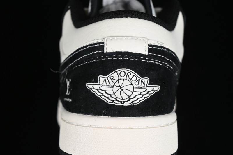 Nike Air Jordan 1 Low LV Collaboration - Black Warrior Custom High-End Basketball Shoes - SJ9950-007