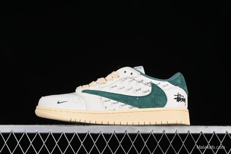 Nike Travis Scott x Fragment Design x Air Jordan 1 Low OG SP AJ1 Retro Sneakers with Unique Collaboration Details - YQ2088-669