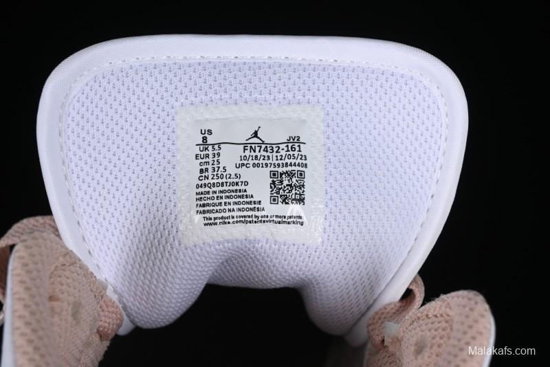 Nike Air Jordan AJ1 Mid Basketball Shoes in White Pink - FN7432-161