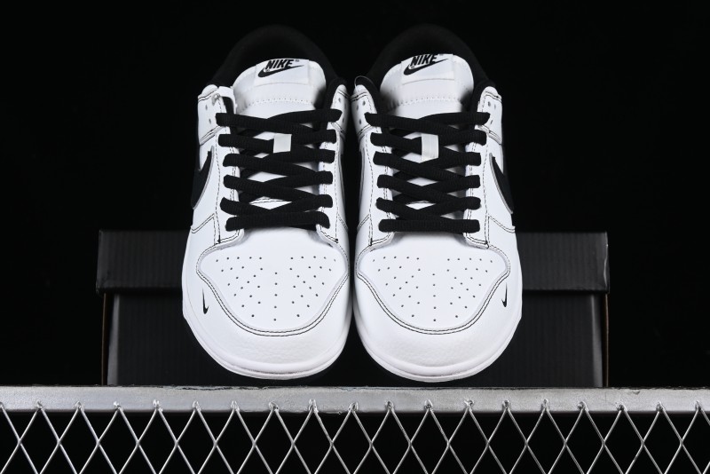 Nike Supreme x Nike SB Dunk Low Collaboration - Classic White Black Anniversary High-End Custom Low-Top Casual Skate Shoes - DY1503-100