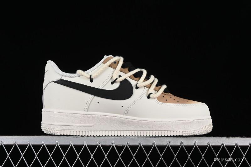 Nike Air Force 1 '07 Low Custom Cappuccino Anime-Themed Spray-Painted Casual Sneakers with Strap - ZH0316-019