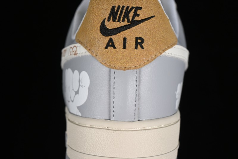 Nike Air Force 1 '07 Low x Kaws Casual Sneakers with Full-Length Air Cushion - CW2288-207