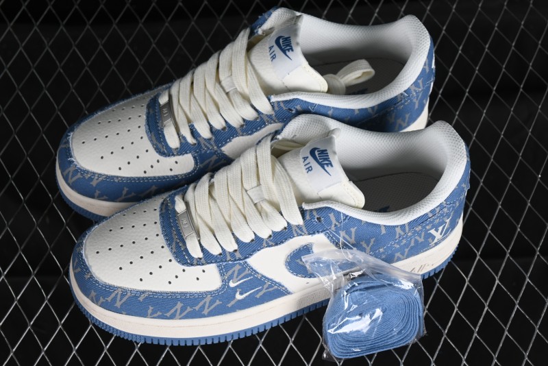 Nike Air Force 1 '07 Low LV Collaboration - Denim Double Swoosh Low-Top Casual Sneakers - HD1968-028