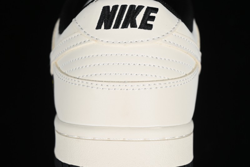 Nike SB Dunk Low BAPE Collaboration - Off-White Black Swoosh Anniversary Custom Low-Top Casual Skate Shoes - XD6188-037