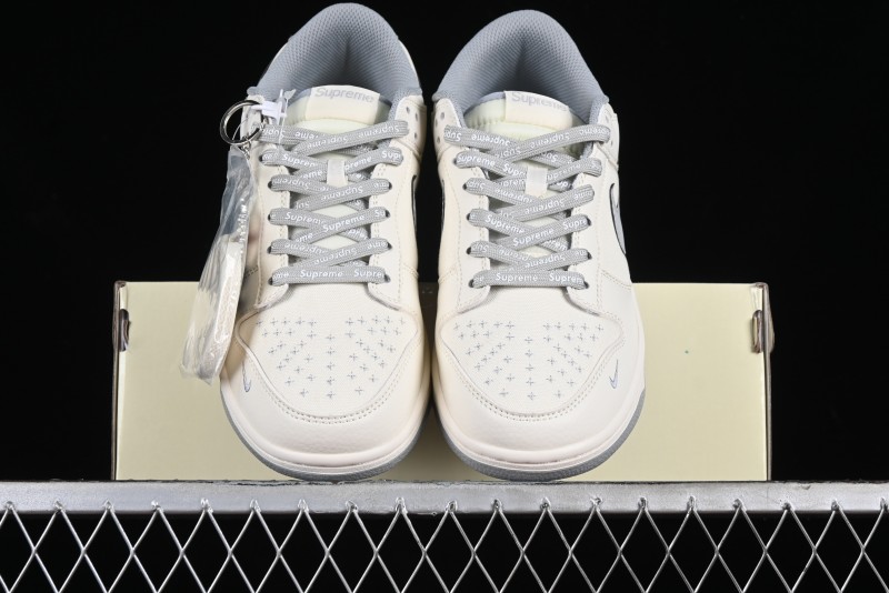 Nike SB Dunk Low Supreme Collaboration - Beige Canvas Anniversary High-End Custom Low-Top Casual Skate Shoes - BB6698-514