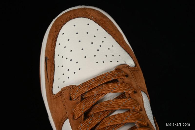 Nike SB Dunk Low Lightning Collaboration - Beige Brown Colorway with Small Brown Swoosh Anniversary High-End Custom Low-Top Casual Skate Shoes - XD1688-031