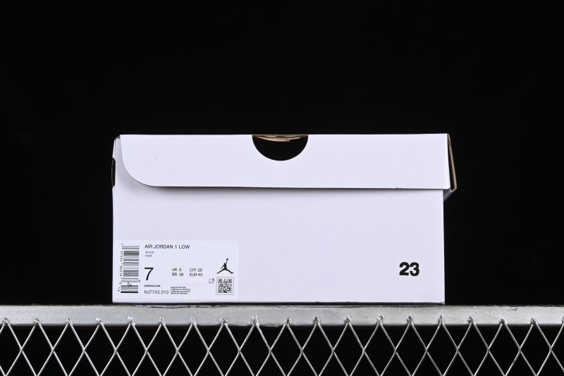 Nike Air Jordan 1 Low "Black Croc" Casual Sneakers with Crocodile-Embossed Leather - HJ7743-010