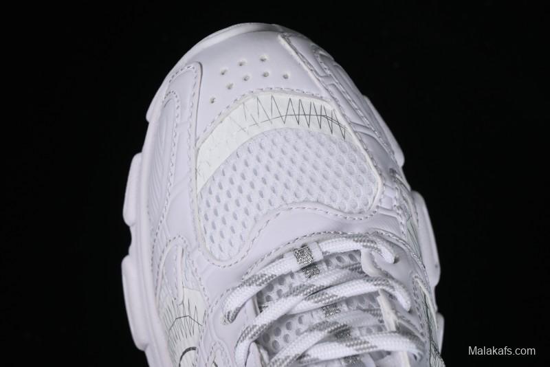 Dior Chrono Round Toe Lace-Up Lifestyle Casual Running Shoes - 10W WHITE