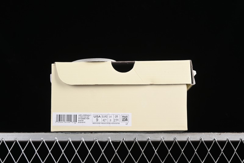 Nike Travis Scott x Fragment Design x Air Jordan 1 Low OG SP AJ1 Supreme Collaboration - Classic Off-White Low-Top Lifestyle Sneakers - XY2688-104