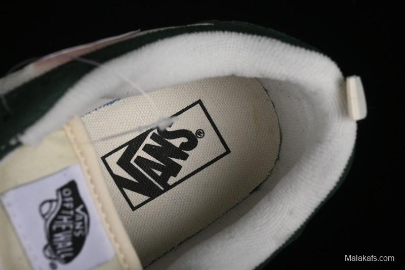 Vans Knu-Skool High Street American Retro Canvas Skate Shoes in Black Green - VN000CSQW3Z