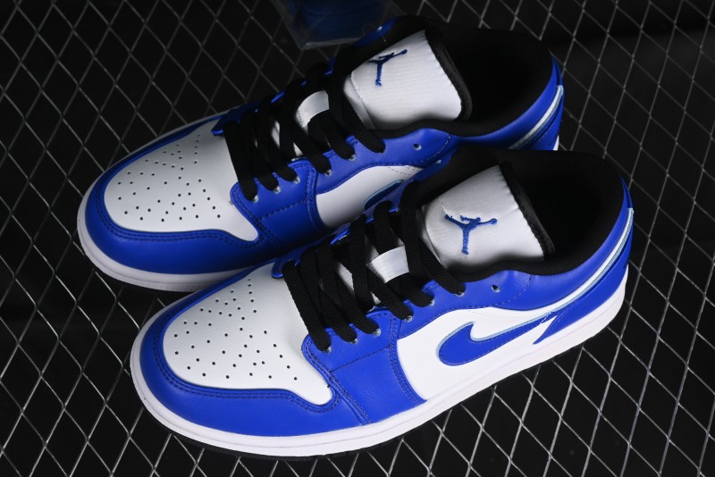 Nike Air Jordan 1 Low Retro Basketball Shoes White Blue - 553558-124